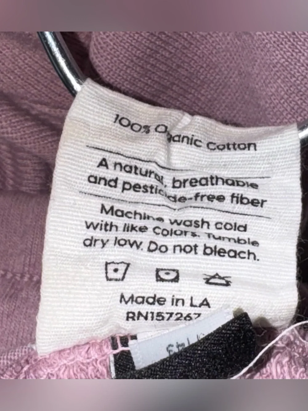 MATE The Label Purple Drawstring Organic Cotton Sweat Lounge Shorts Size M - Picture 6 of 6